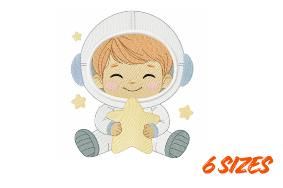 Baby Astronaut Embroidery Design