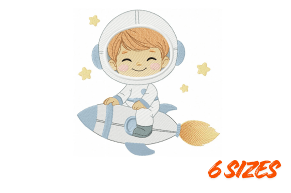 Baby Rocket Embroidery Design Art