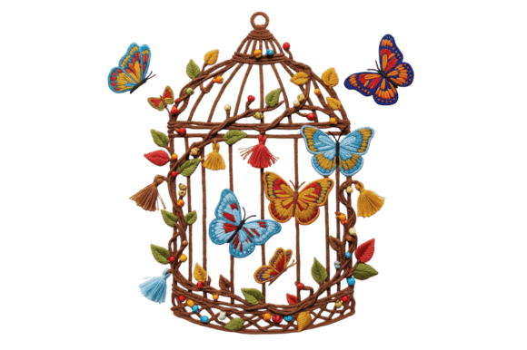 Butterfly with Case Embroidery