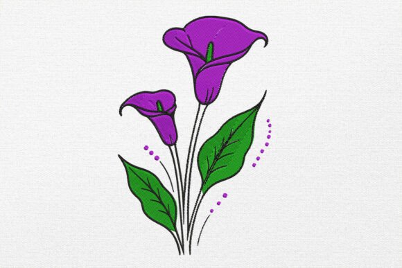 Calla Lily Embroidery Flower Design