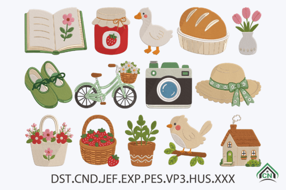 Cottagecore Icons Embroidery Design File