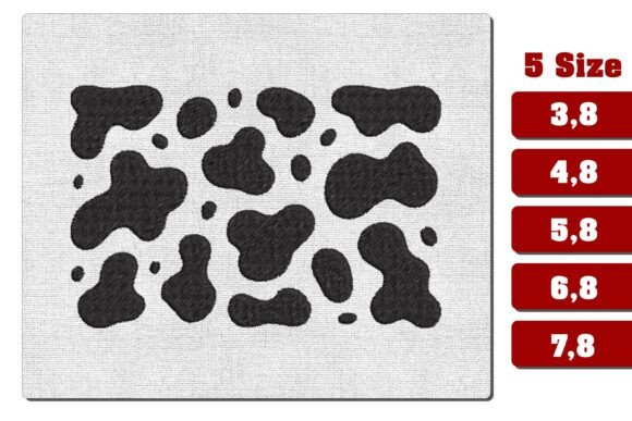 Cow Print Pattern Farmhouse Embroidery