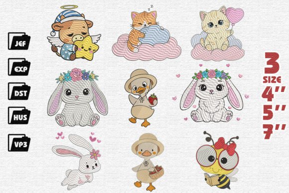 Cute Animal Embroidery Bundle