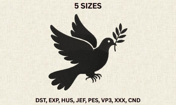 Dove Olive Branch Embroidery
