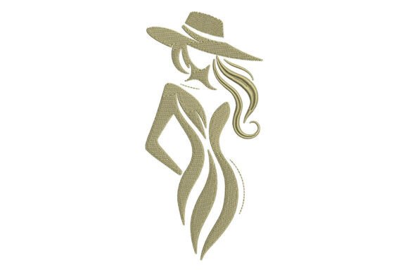 Elegant Woman Silhouette Embroidery