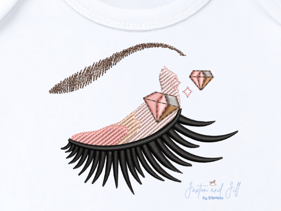 Glam Eyelash Embroidery Design