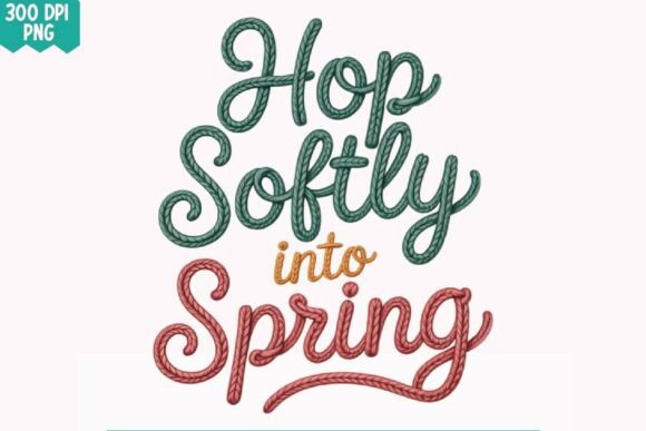 Hop Spring Easter Embroidery PNG Design