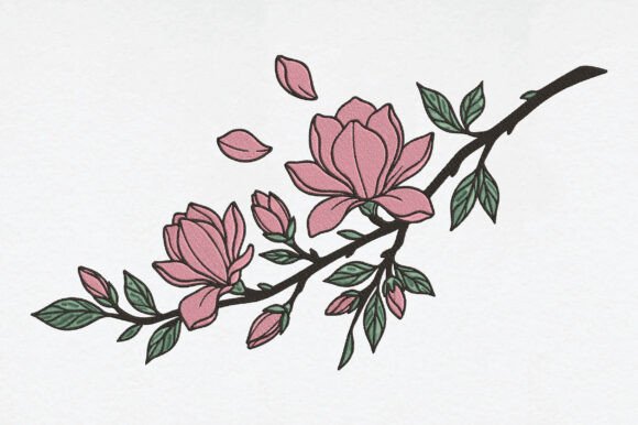 Magnolia Flower Embroidery