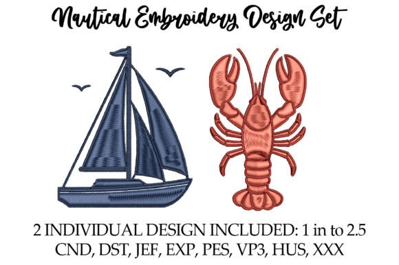Nautical Embroidery Design Set