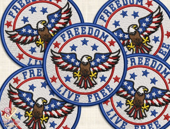 Patriotic Bald Eagle Patch Embroidery