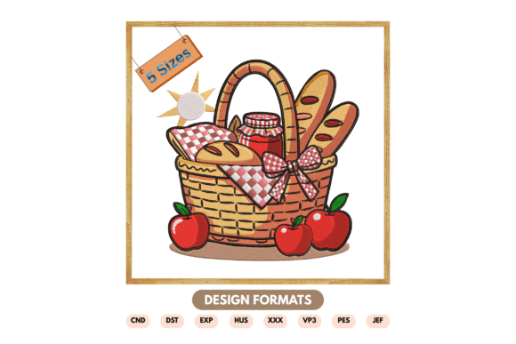 Picnic Basket Machine Embroidery Design