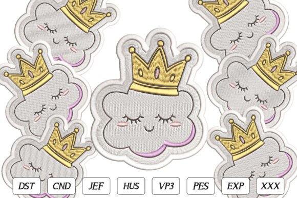 Princess Cloud Embroidery Design