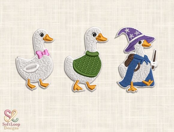 Whimsical Goose Embroidery Bundle